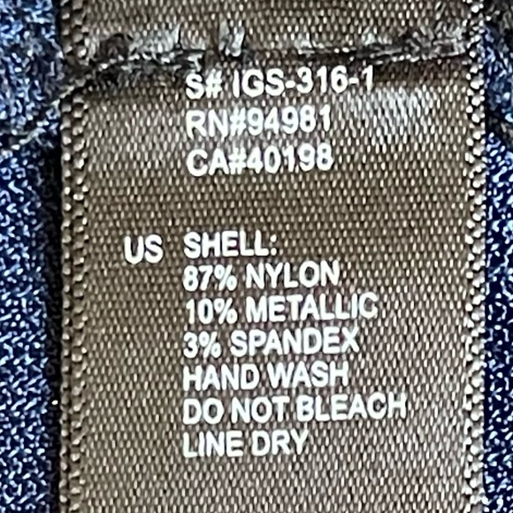 Forever 21 Stretch Mini Skirt Denim Blue With Silver Metallic Threads Size Large - Picture 4 of 8